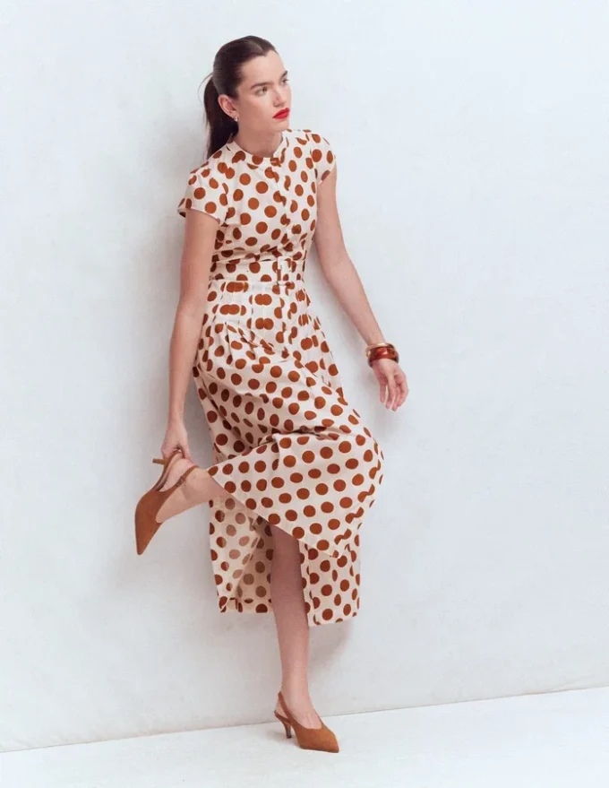 Arabella Cotton Maxi Dress Ginger, Painted Dot