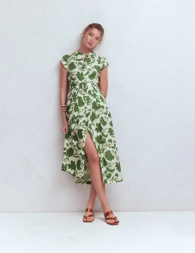 Arabella Cotton Maxi Dress Green Elegant Blossom Arabella Cotton Maxi Dress Green Elegant Blossom