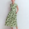 Arabella Cotton Maxi Dress Green Elegant Blossom Arabella Cotton Maxi Dress Green Elegant Blossom