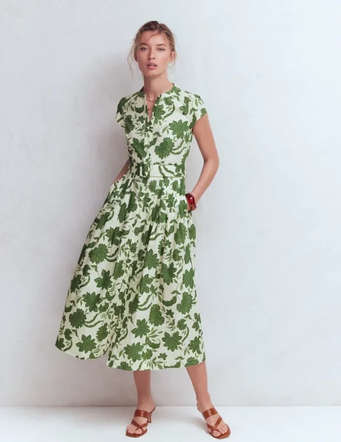 Arabella Cotton Maxi Dress Green Elegant Blossom Arabella Cotton Maxi Dress Green Elegant Blossom