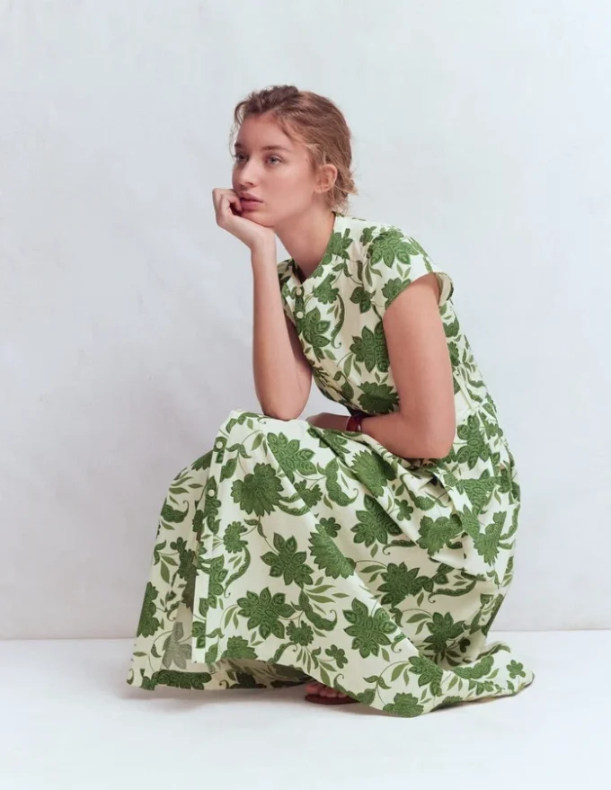Arabella Cotton Maxi Dress Green Elegant Blossom Arabella Cotton Maxi Dress Green Elegant Blossom