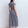 Arabella Cotton Maxi Dress Navy, Decorative Blossom Arabella Cotton Maxi Dress Navy, Decorative Blossom