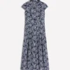 Arabella Cotton Maxi Dress Navy, Decorative Blossom Arabella Cotton Maxi Dress Navy, Decorative Blossom