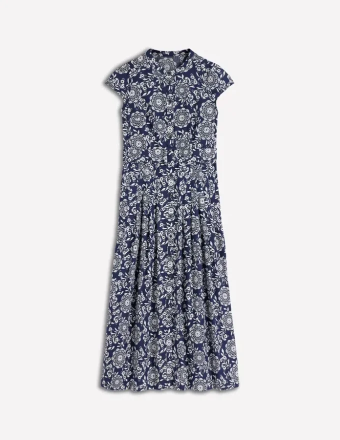 Arabella Cotton Maxi Dress Navy, Decorative Blossom Arabella Cotton Maxi Dress Navy, Decorative Blossom