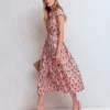 Arabella Cotton Maxi Dress Pink Carnation Stem Arabella Cotton Maxi Dress Pink Carnation Stem