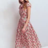 Arabella Cotton Maxi Dress Pink Carnation Stem Arabella Cotton Maxi Dress Pink Carnation Stem