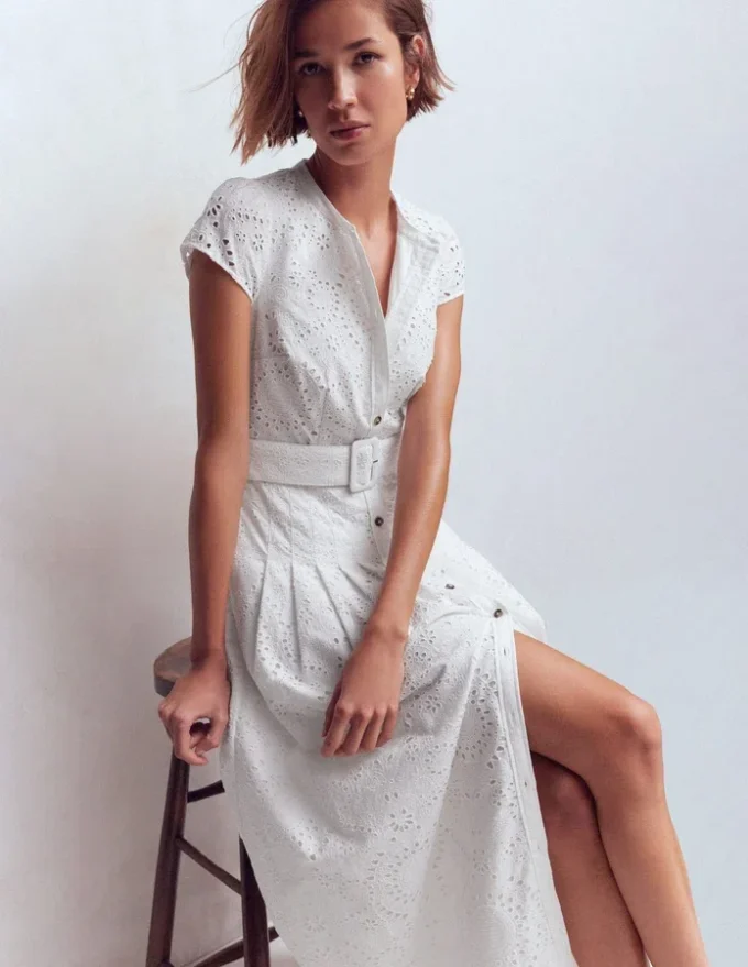 Arabella Cotton Maxi Dress White Broderie Arabella Cotton Maxi Dress White Broderie