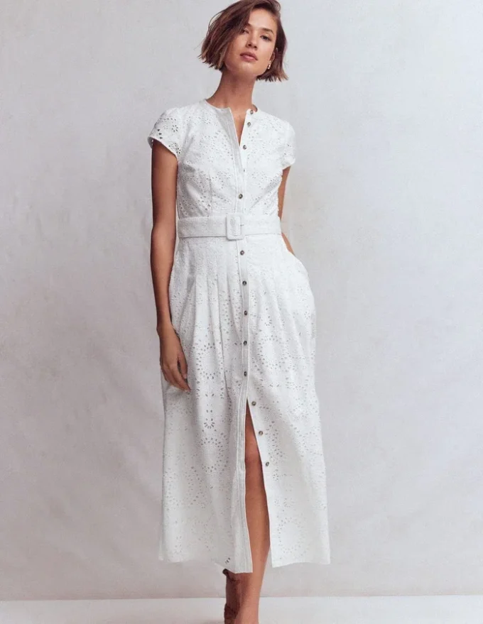 Arabella Cotton Maxi Dress White Broderie Arabella Cotton Maxi Dress White Broderie