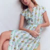 Arabella Linen Blend Dress Ice Cube Blue, Blossom Trail Arabella Linen Blend Dress Ice Cube Blue, Blossom Trail