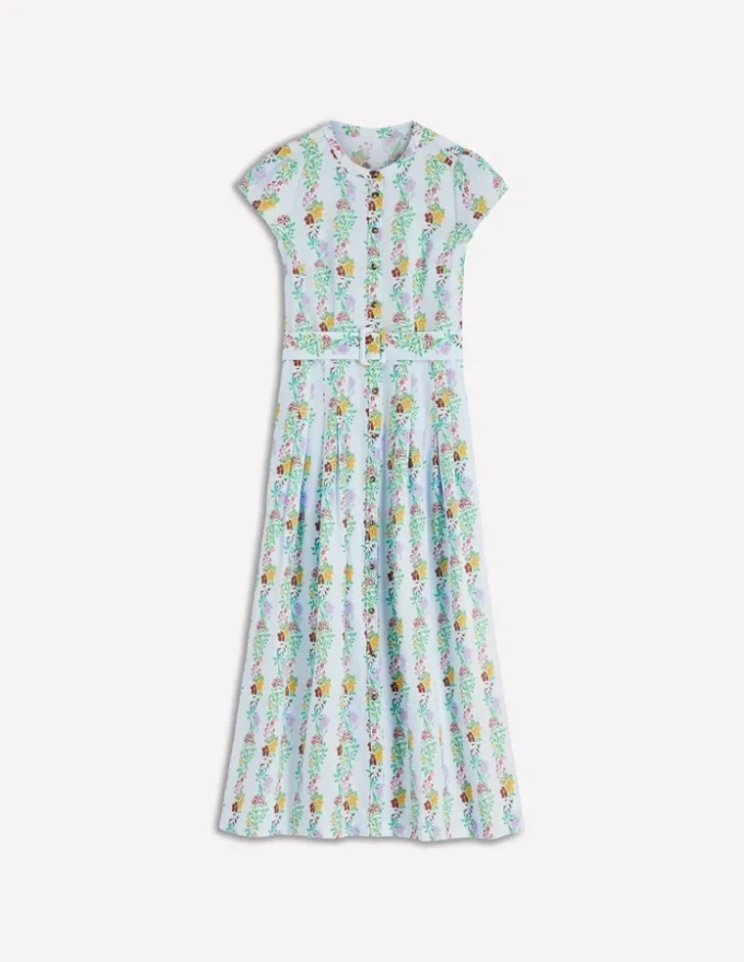 Arabella Linen Blend Dress Ice Cube Blue, Blossom Trail Arabella Linen Blend Dress Ice Cube Blue, Blossom Trail