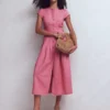Arabella Linen Blend Dress Pink Heather Arabella Linen Blend Dress Pink Heather