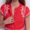 Arabella Linen Blend Dress Red Embroidery Arabella Linen Blend Dress Red Embroidery