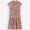 Arabella Short Linen Dress Brown Flowerbed Bloom Arabella Short Linen Dress Brown Flowerbed Bloom
