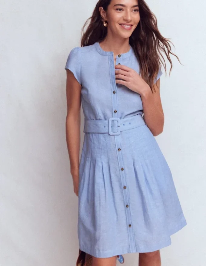 Arabella Short Linen Dress Chambray Arabella Short Linen Dress Chambray