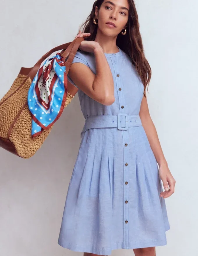 Arabella Short Linen Dress Chambray Arabella Short Linen Dress Chambray