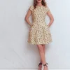 Arabella Short Linen Dress Ivory Painted Dot Spaced Arabella Short Linen Dress Ivory Painted Dot Spaced