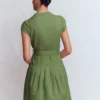 Arabella Short Linen Dress Safari Green Arabella Short Linen Dress Safari Green