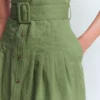 Arabella Short Linen Dress Safari Green Arabella Short Linen Dress Safari Green