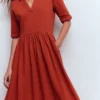Aria Collared Jersey Dress Burnt Orange Aria Collared Jersey Dress Burnt Orange