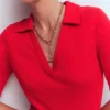 Aria Collared Jersey Dress Merida Red Aria Collared Jersey Dress Merida Red