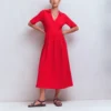 Aria Collared Jersey Dress Merida Red Aria Collared Jersey Dress Merida Red