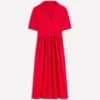 Aria Collared Jersey Dress Merida Red Aria Collared Jersey Dress Merida Red