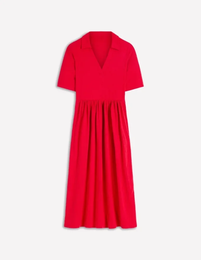 Aria Collared Jersey Dress Merida Red Aria Collared Jersey Dress Merida Red