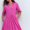 Aria Collared Jersey Dress Passion Flower Aria Collared Jersey Dress Passion Flower