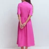 Aria Collared Jersey Dress Passion Flower Aria Collared Jersey Dress Passion Flower