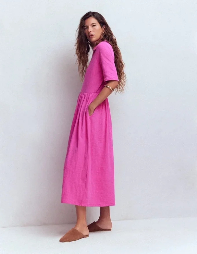 Aria Collared Jersey Dress Passion Flower Aria Collared Jersey Dress Passion Flower