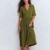 Aria Collared Jersey Dress Promenade Green Aria Collared Jersey Dress Promenade Green