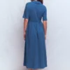 Aria Collared Jersey Dress Tourmaline Blue Aria Collared Jersey Dress Tourmaline Blue