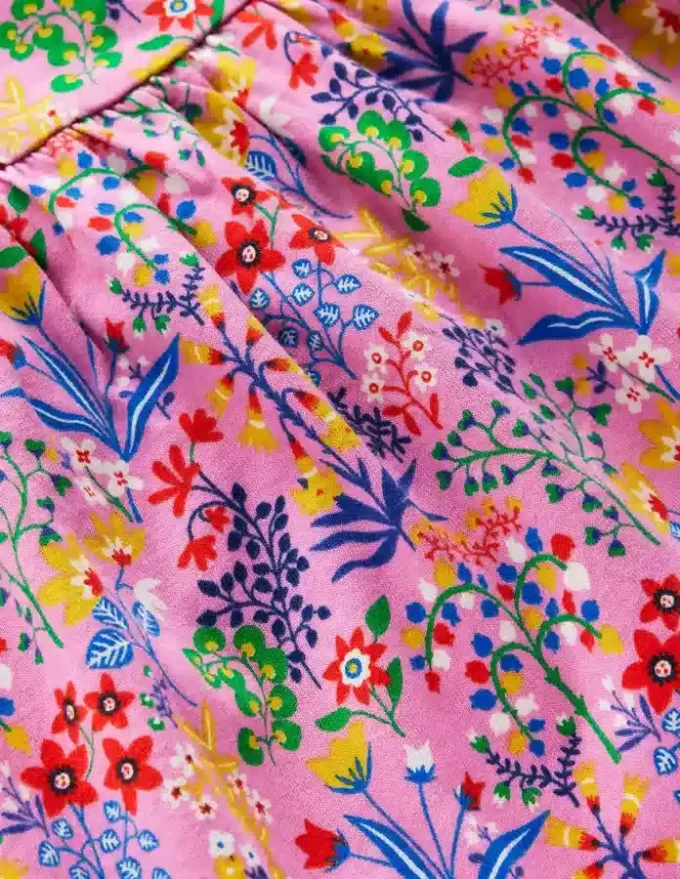 Ariel Twirly Jersey Dress Meadowsweet Pink Garden Floral Ariel Twirly Jersey Dress Meadowsweet Pink Garden Floral