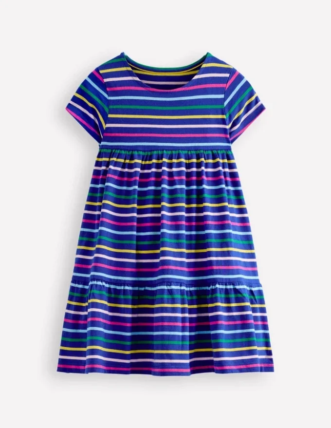 Ariel Twirly Jersey Dress Multi Stripe