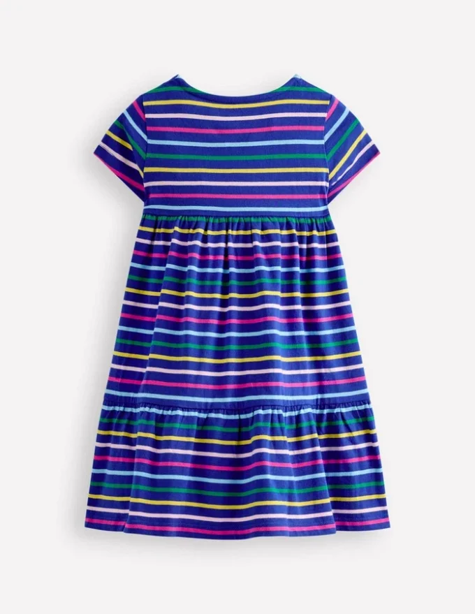 Ariel Twirly Jersey Dress Multi Stripe