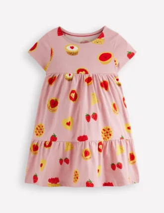 Ariel Twirly Jersey Dress Vintage Pink Sweet Treats