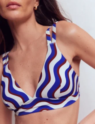 Arles Bikini Top Multi, Wavy Stripe