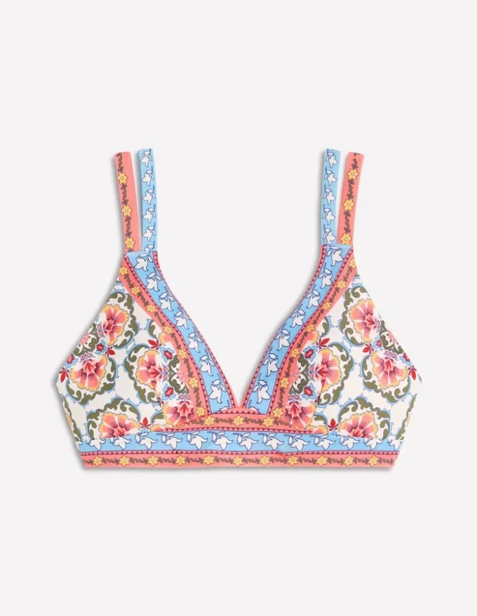 Arles Bikini Top Pink, Ornamental Trellis