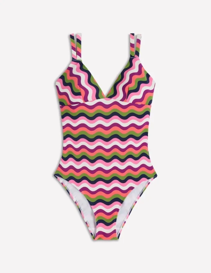 Arles Swimsuit Multi, Wavy Stripe