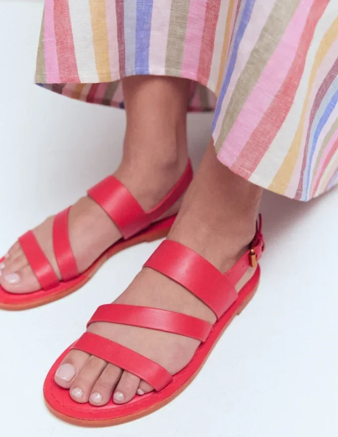 Asymmetric Sandal Red Asymmetric Sandal Red