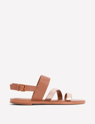 Asymmetric Sandal Tan/Gold