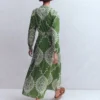 Ava Cotton Midi Dress Green Broderie Ava Cotton Midi Dress Green Broderie