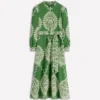 Ava Cotton Midi Dress Green Broderie Ava Cotton Midi Dress Green Broderie