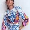 Ava Cotton Midi Dress Multi, Ornamental Garden