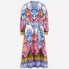 Ava Cotton Midi Dress Multi, Ornamental Garden