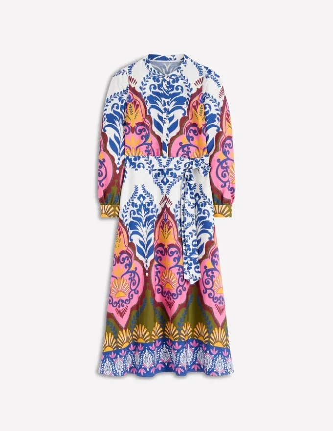 Ava Cotton Midi Dress Multi, Ornamental Garden