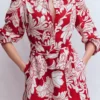 Ava Linen Blend Midi Dress Salsa, Botanical Flourish Ava Linen Blend Midi Dress Salsa, Botanical Flourish