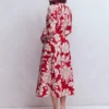 Ava Linen Blend Midi Dress Salsa, Botanical Flourish Ava Linen Blend Midi Dress Salsa, Botanical Flourish