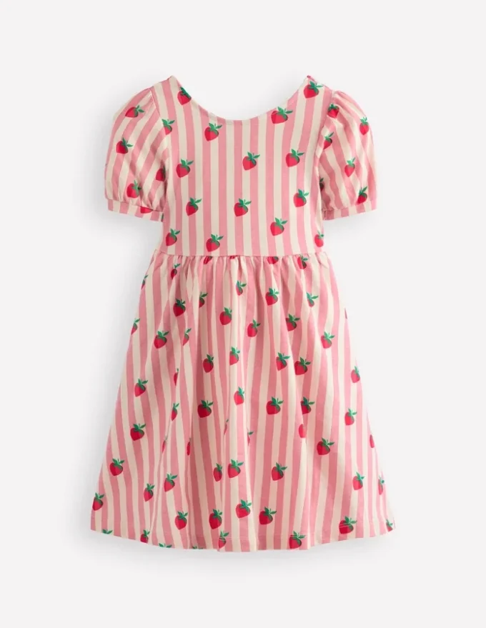 Ballerina Jersey Dress Almond Pink Strawberry Stripe Ballerina Jersey Dress Almond Pink Strawberry Stripe