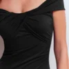Bardot Wrap Swimsuit Black Bardot Wrap Swimsuit Black